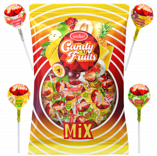 Карамель леденцовая "Candy Fruits MIX"